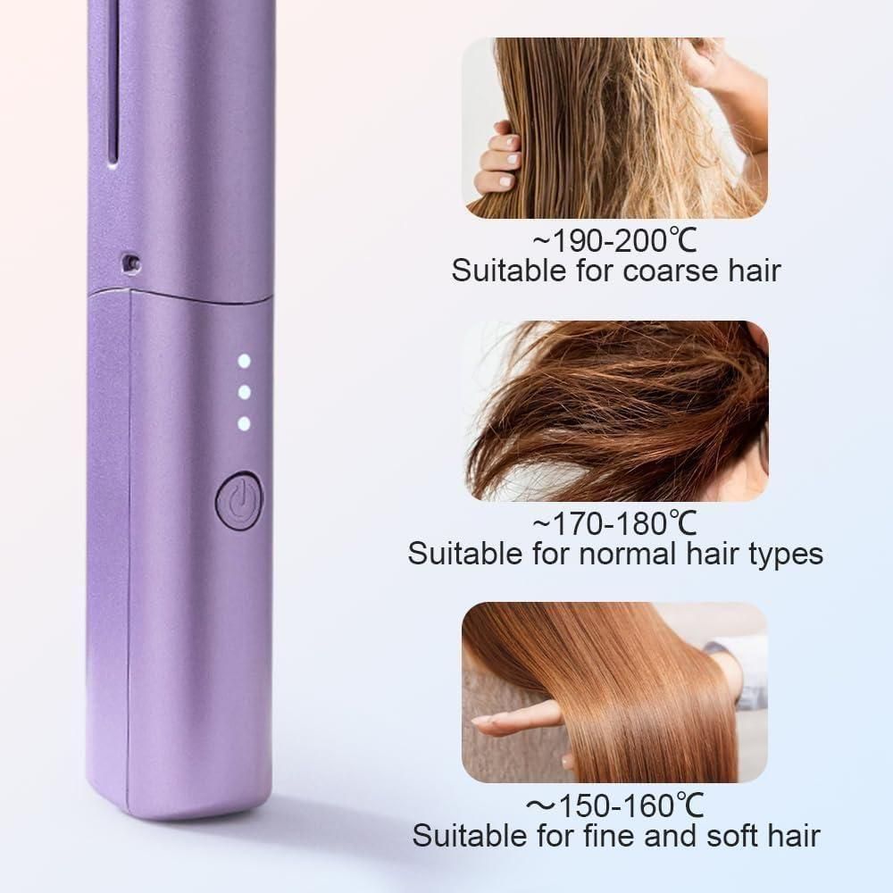 Meneflix Portable Mini Hair Straightener Cordless Rechargeable Hair Straightener